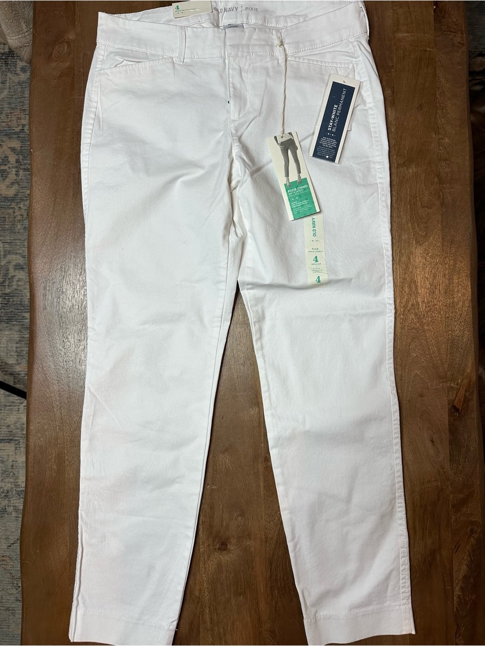 Old Navy White Stretch Ankle Pants